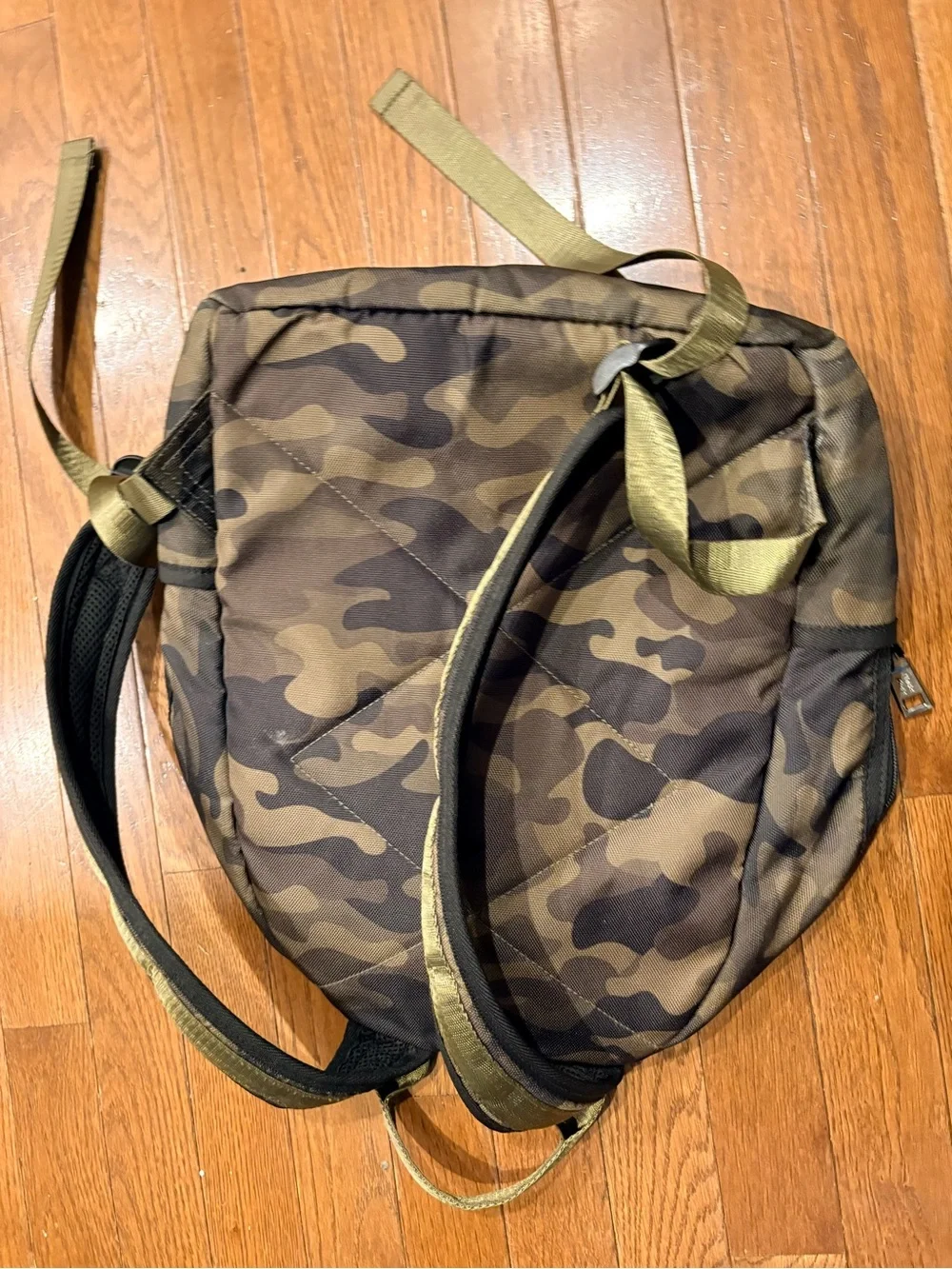 Haute Shore Camo Backpack with Pink & Orange Stripe
